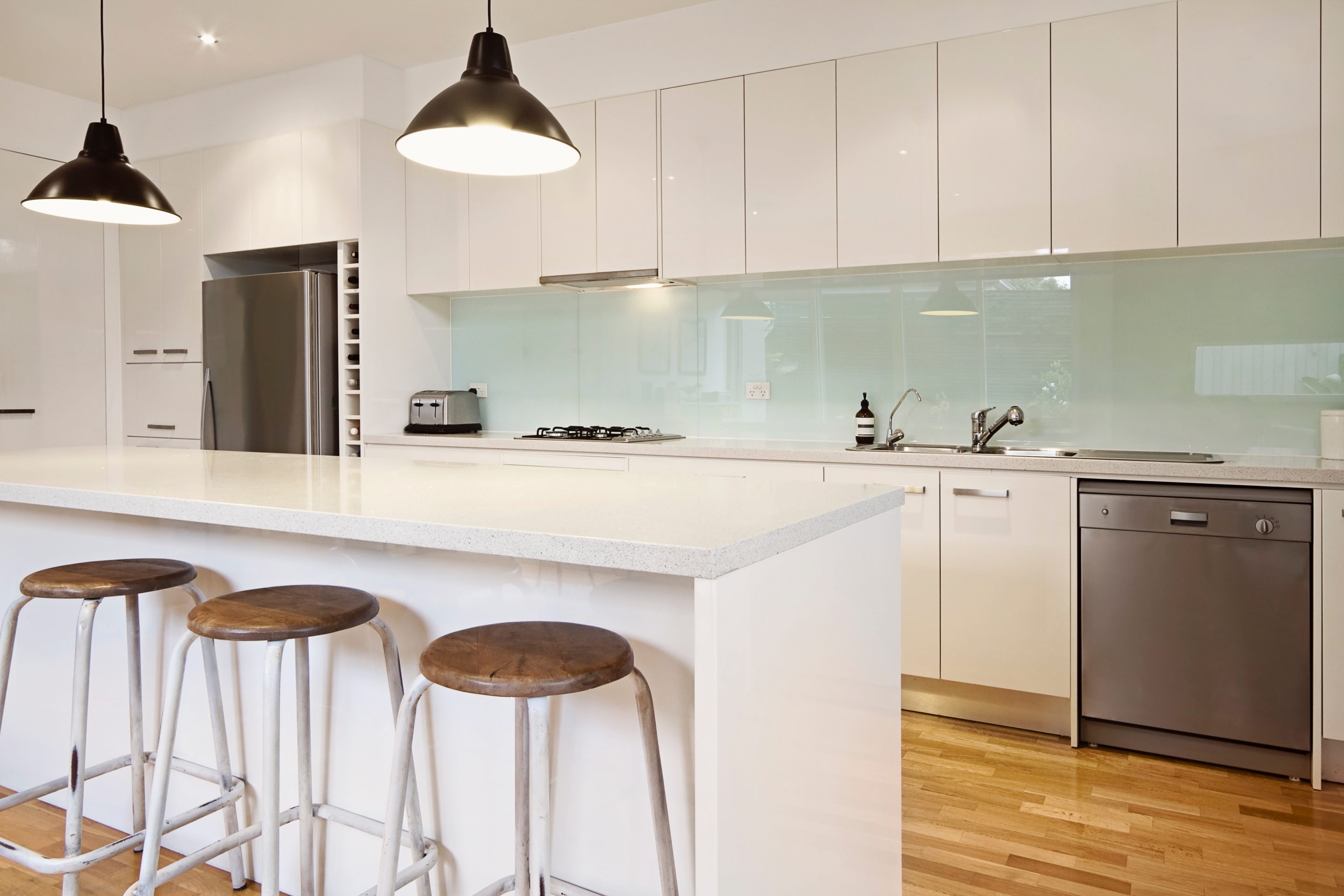 Painted glass splashback Painted glass splashback
